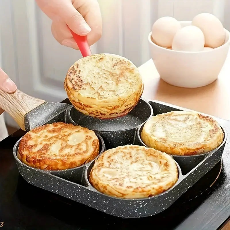 1pc Versatile 4-Hole Non-Stick Frying Pan