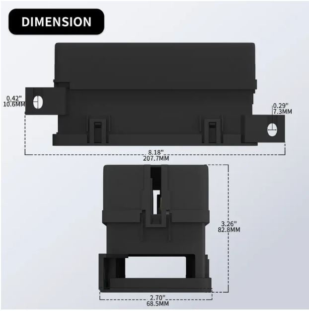 Pre-Wired Fuse and Relay Box 12V - 6 Relays and Fuses