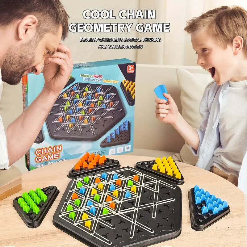 Triangular Chain Strategy Board Game for Kids