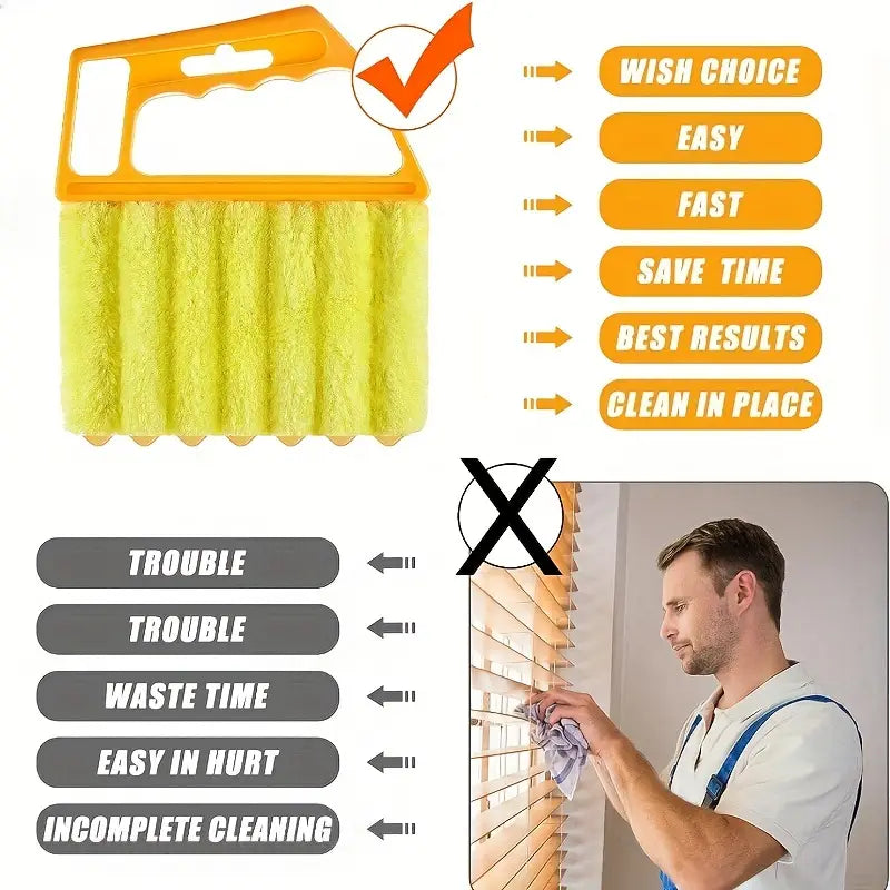 1pc Easy-Glide Microfiber Duster for Windows and Blinds