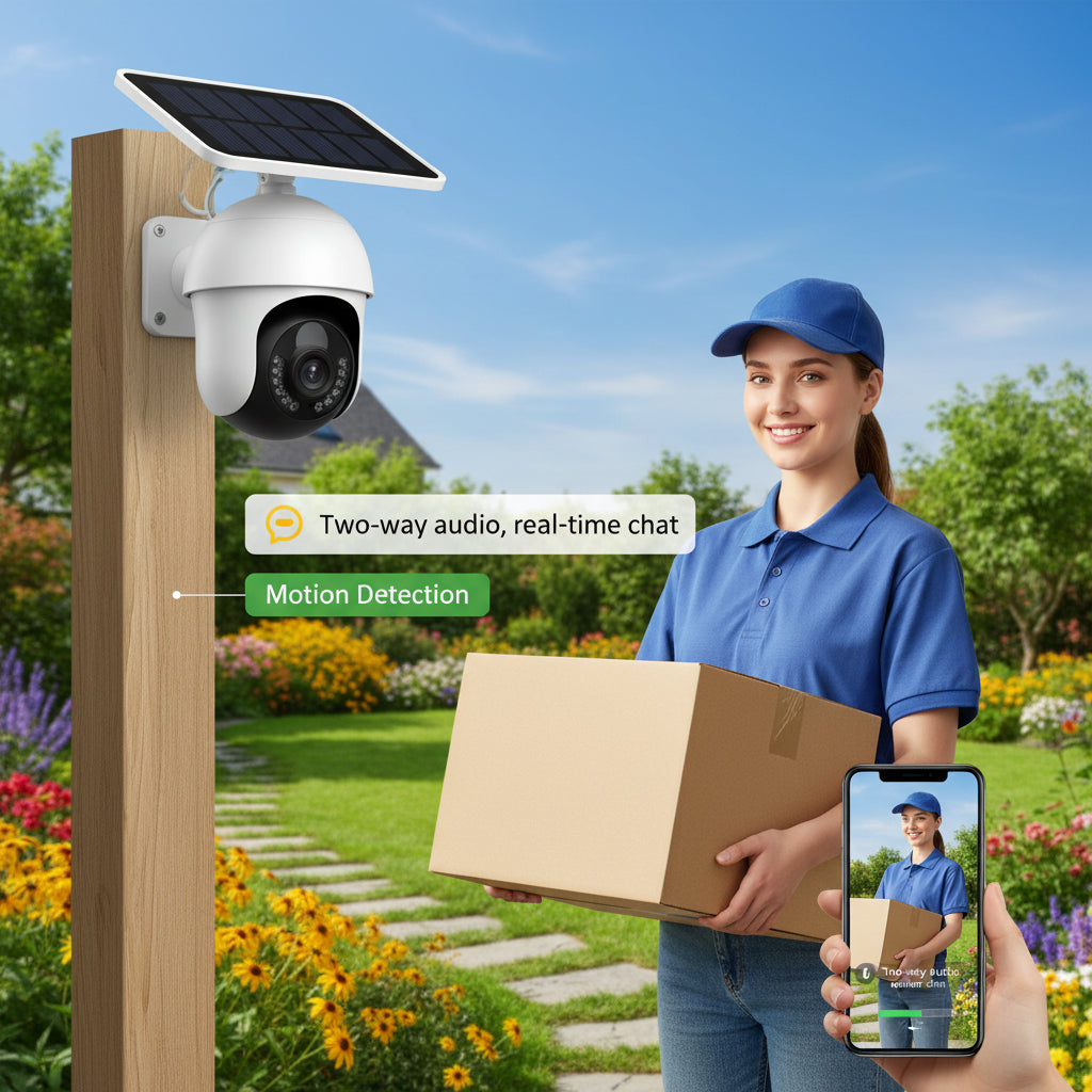 Aerbes AB-JK69-W WiFi 3MP Dual-Light Solar Camera, PIR, 2-Way Audio, 8000mAh Battery V380 Pro