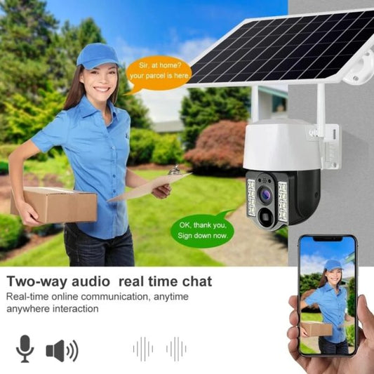 Aerbes AB-JK69-W WiFi 3MP Dual-Light Solar Camera, PIR, 2-Way Audio, 8000mAh Battery V380 Pro