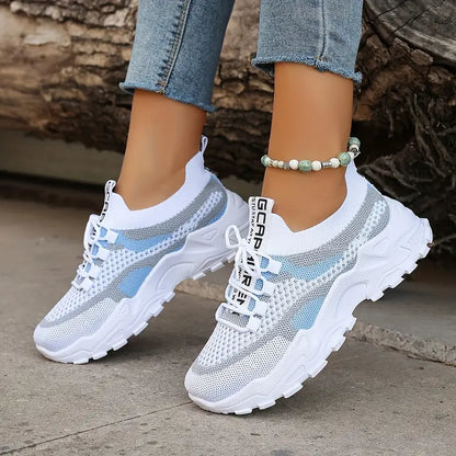 Trendy Colorblock Ladies Sneakers – Breathable & Comfortable