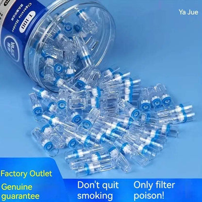 100pcs Disposable Tar Reducing Smoking Filter Tips with Holder