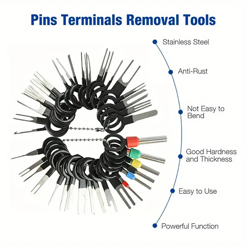 36pc Car Plug Terminal Retractor Electrical Wire Connector Pin Extractor Kit