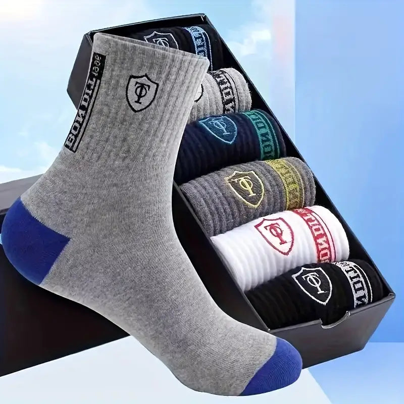 6 Pairs Mens Soft Cotton Blend Athletic Socks