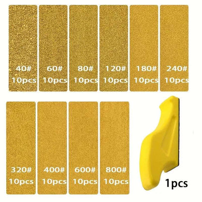 101pcs Handmade Sanding Blocks Yellow Sandpaper Kit