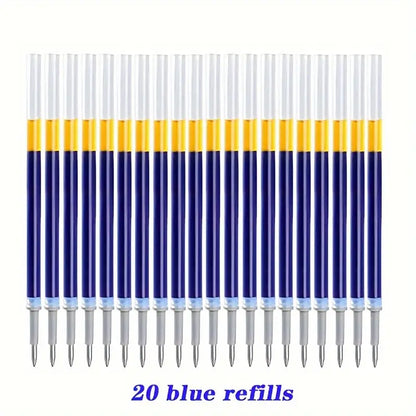 25pcs Retractable Gel Pens - 0.5m Fine Point with Refills