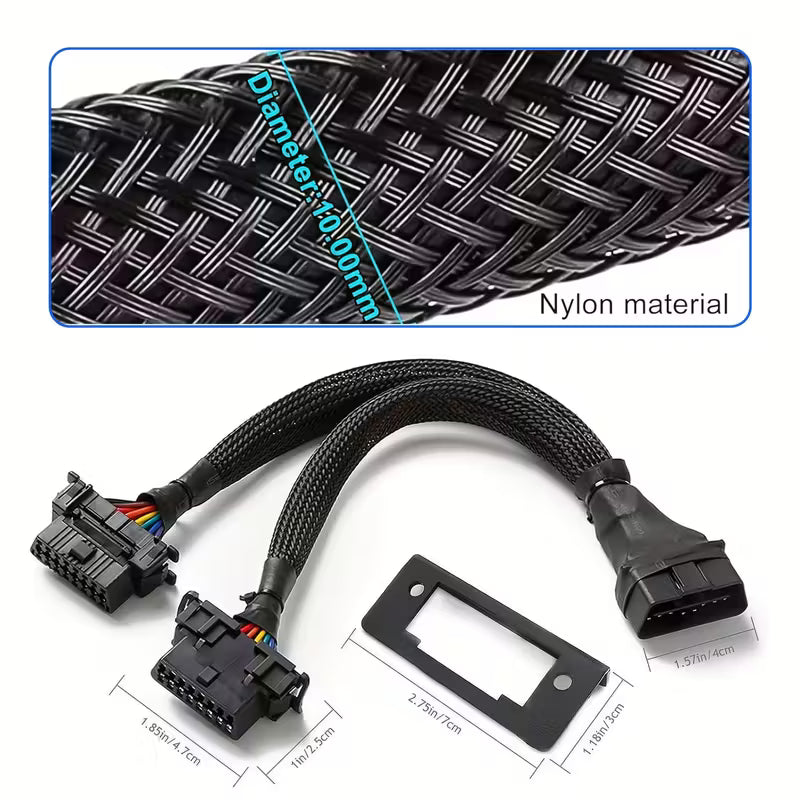16-Pin OBD II Splitter Extension Cable