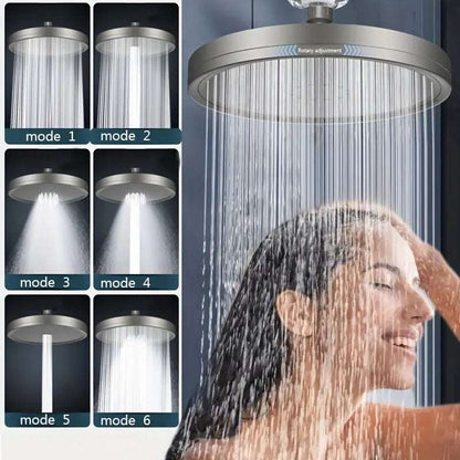 1pc Deluxe 6-Mode Adjustable High Pressure Showerhead