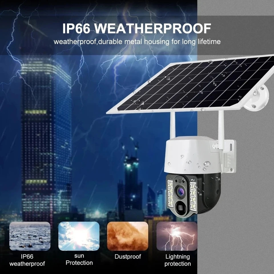 Aerbes AB-JK69-W WiFi 3MP Dual-Light Solar Camera, PIR, 2-Way Audio, 8000mAh Battery V380 Pro
