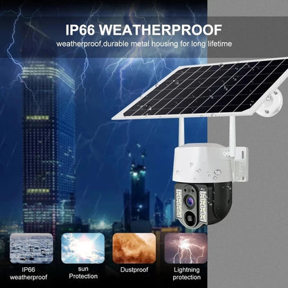 Aerbes AB-JK69-W WiFi 3MP Dual-Light Solar Camera, PIR, 2-Way Audio, 8000mAh Battery V380 Pro