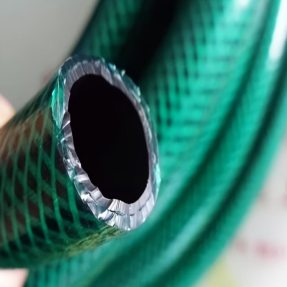 Temu heavy-duty garden hose set with quick connector, flexible garden watering hose for outdoor use and gardening tasks.