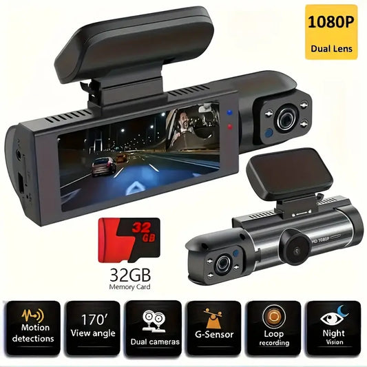 1080P HD Dash Camera Front And Inside With 32G SD Card