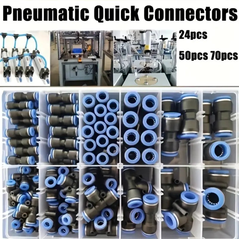 50pc Pu4/6/8/10/12 Pneumatic Quick Connector Pipe Straight Push-In Connector Air Pipe Connector Set