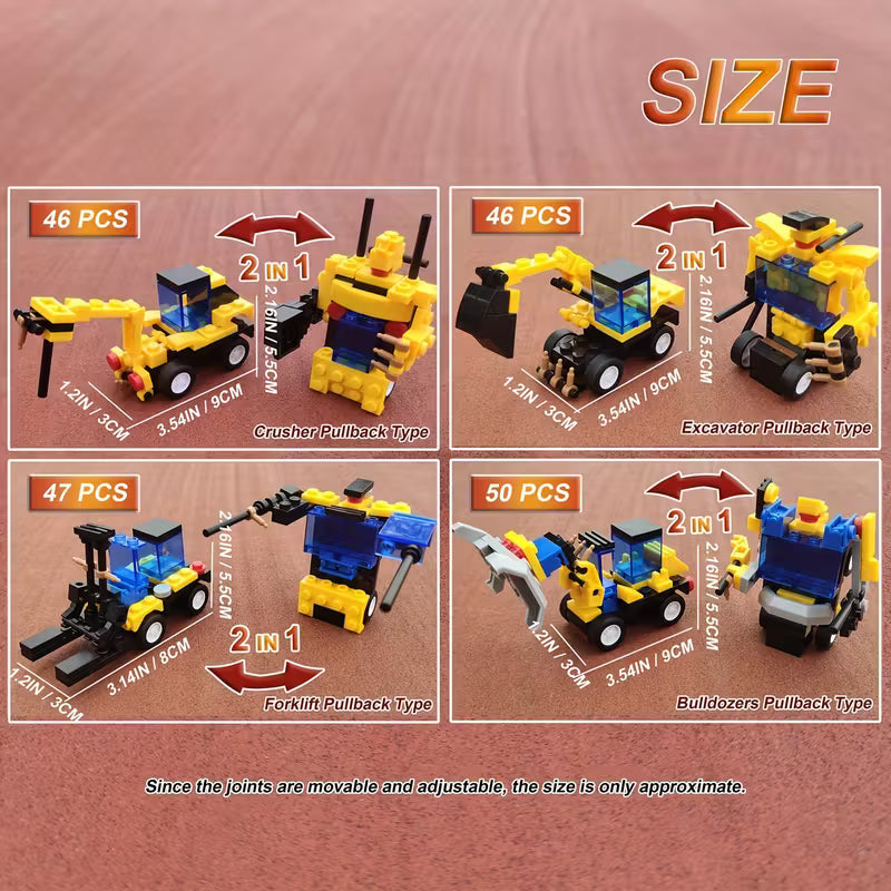 2 IN 1 Pullback Engineering Series Building Blocks