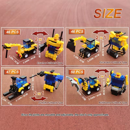 2 IN 1 Pullback Engineering Series Building Blocks