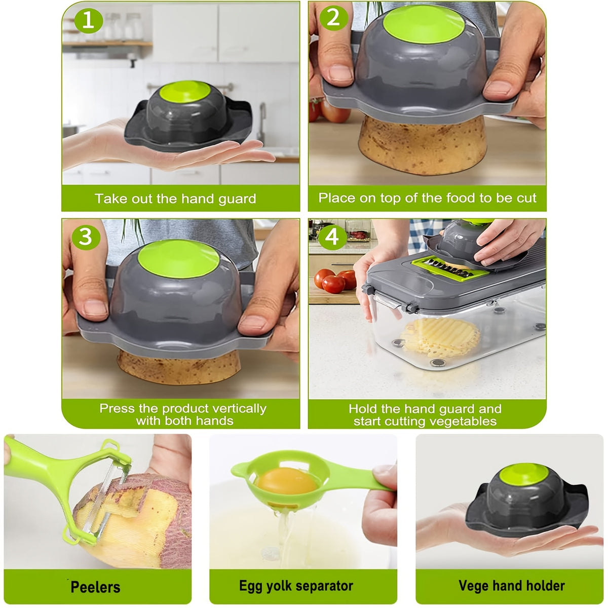 Temu 22-in-1 vegetable chopper with various blades and compartments for easy vegetable preparation and slicing.