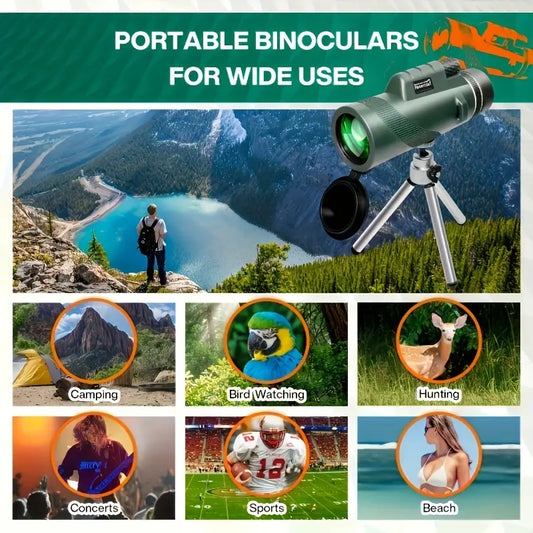 10x50mm High-Definition Monocular Telescope, Portable Handheld Binoculars with FMC Lens