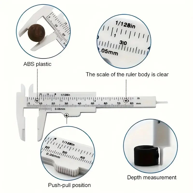 Mini Compact Plastic Vernier Caliper