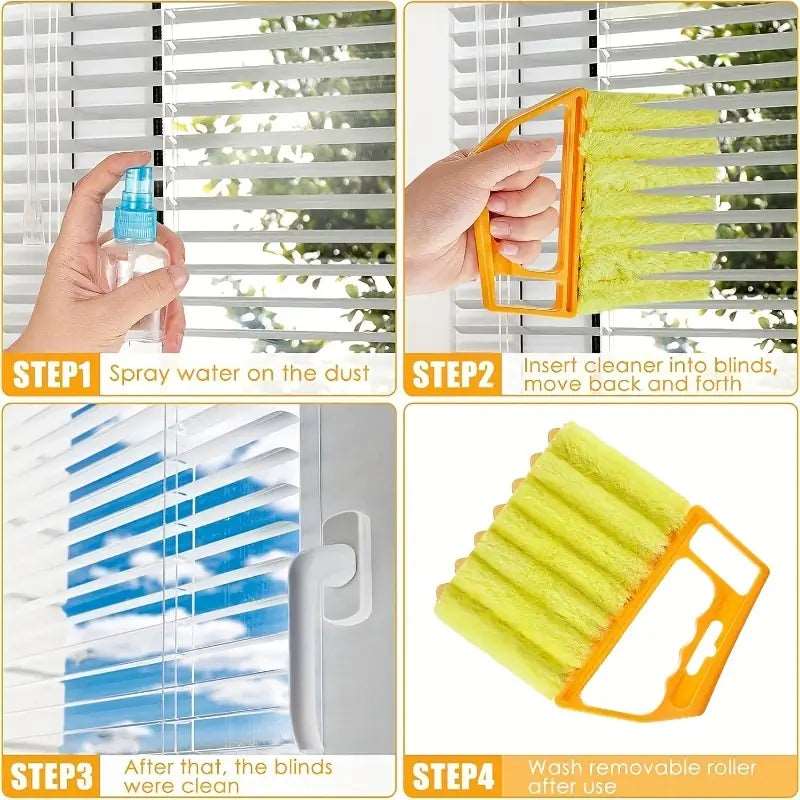 1pc Easy-Glide Microfiber Duster for Windows and Blinds