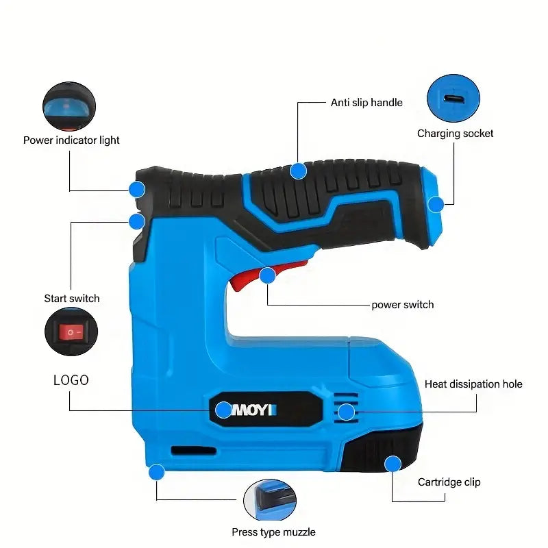 Cordless Electric Staple Gun, 2 In 1 Lithium-ion Electric Stapler