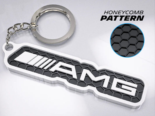 "AMG" 3D Printed Honeycomb Key Chain