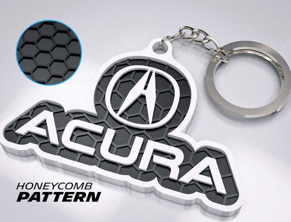 "Acura" 3D Printed Honeycomb Key Chain