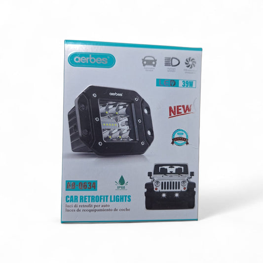 Aerbes AB-Q634 Small Square Light 13LED 39W All Aluminum - Little Tokyo SA