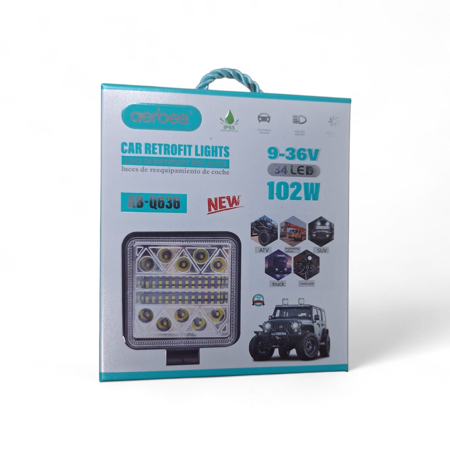 Aerbes AB-Q636 Large Field of View 34LED 102W Circle Full Flash/Long Light 25MM All Aluminum - Little Tokyo SA