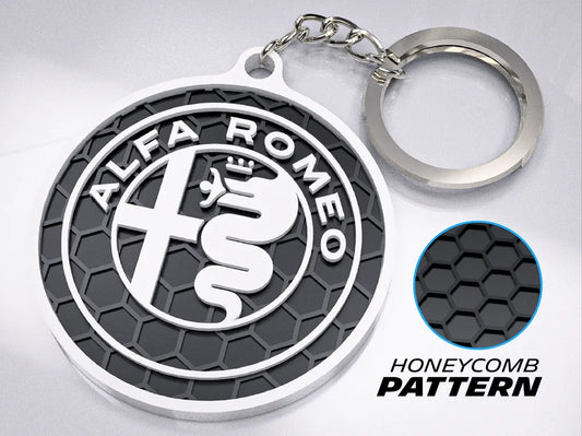 "Alfa Romeo" 3D Printed Honeycomb Key Chain