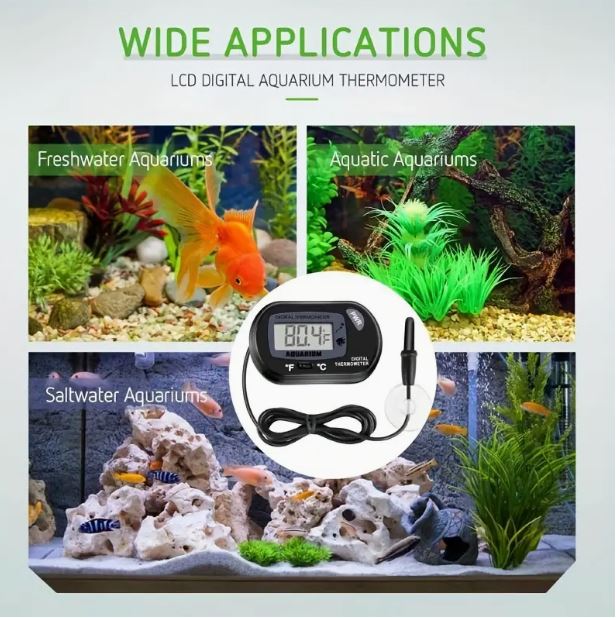 GOXAWEE Compact LCD Digital Aquarium Thermometer