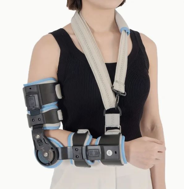 Adjustable Hinged ROM Elbow Brace - Post-Surgery Arm Stabilizer