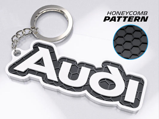 "AUDI" 3D Printed Honeycomb Key Chain