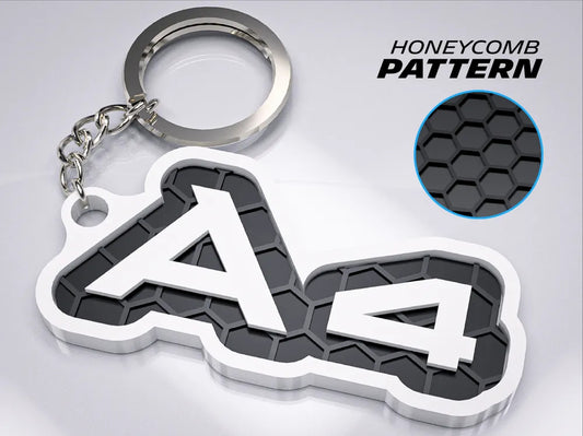 "AUDI A4" 3D Printed Honeycomb Key Chain