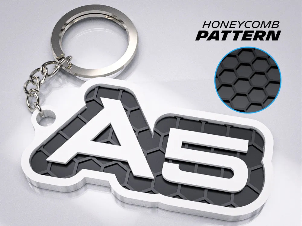 "AUDI A5" 3D Printed Honeycomb Key Chain