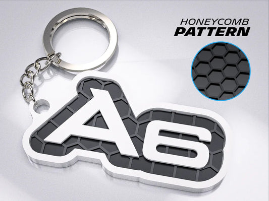 "AUDI A6" 3D Printed Honeycomb Key Chain
