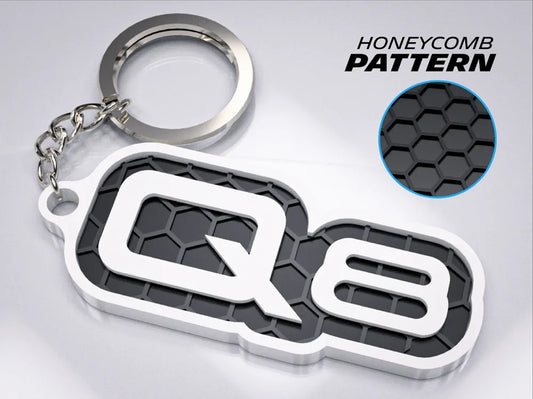 "AUDI Q8" 3D Printed Honeycomb Key Chain