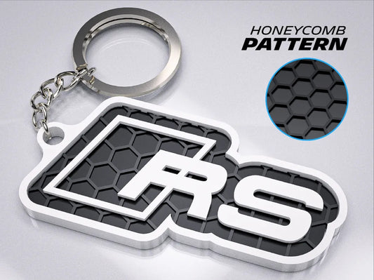 "AUDI RS" 3D Printed Honeycomb Key Chain