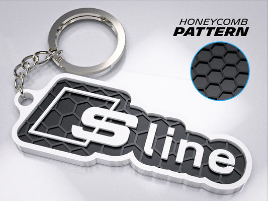 "AUDI S line" 3D Printed Honeycomb Key Chain