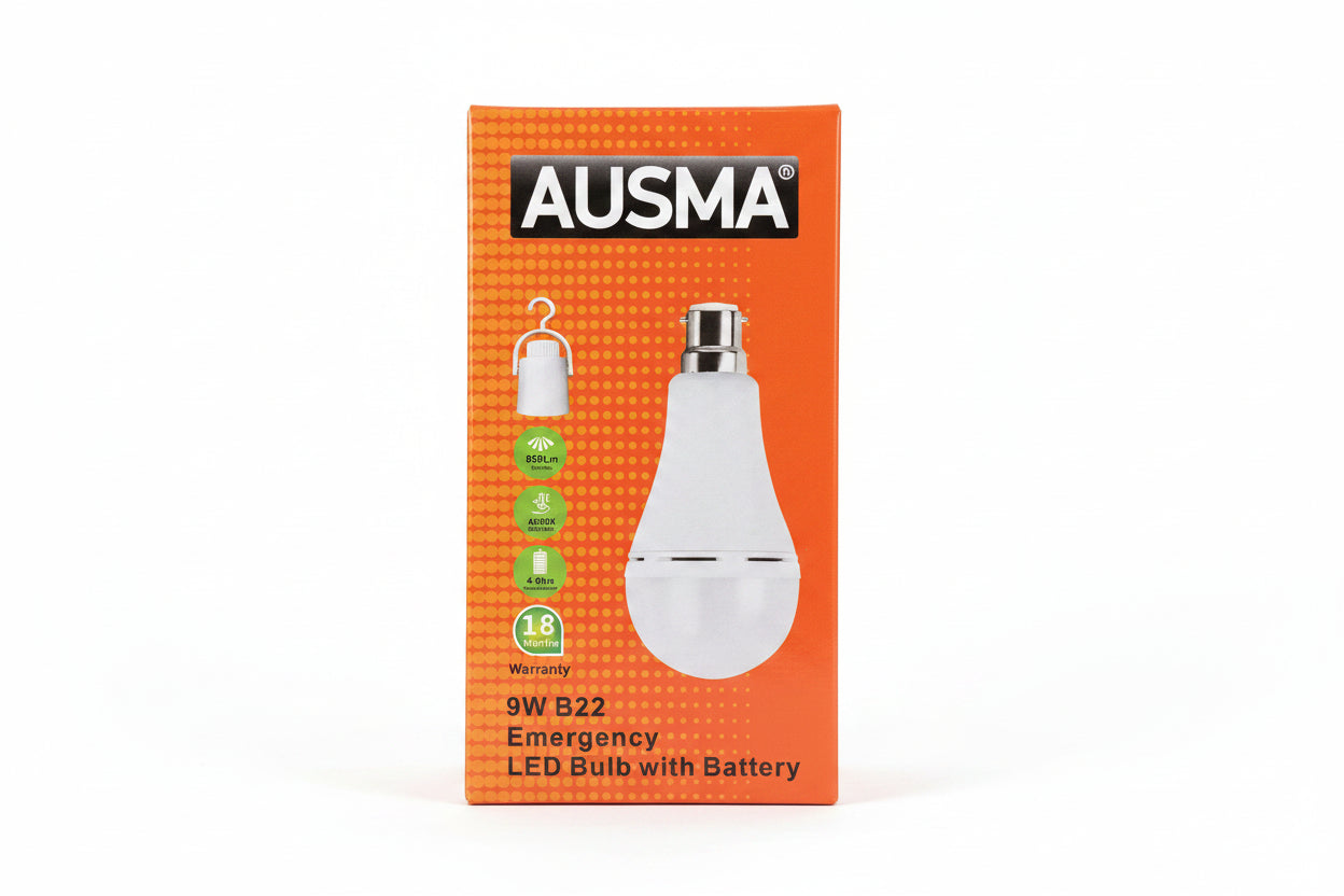 Ausma 9W B22 Emergency LED Bulb With Battery