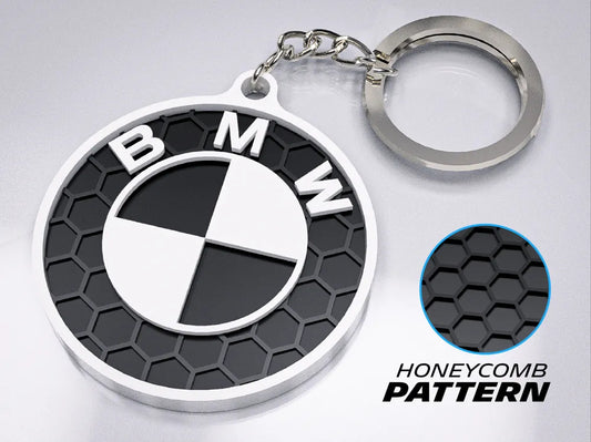 "BMW Badge" 3D Printed Honeycomb Key Chain