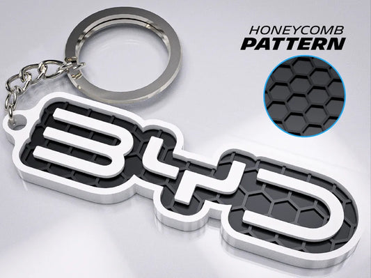 "BYD" 3D Printed Honeycomb Key Chain