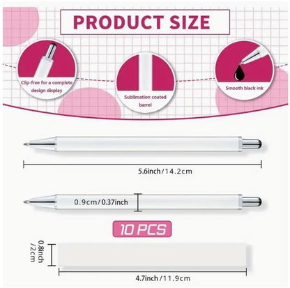 1pcs Cupoita Sublimation Pen Blank No Clip With Shrink Wrap