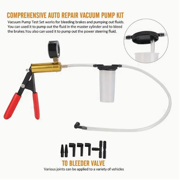 2 In 1  Hand Held Vacuum Brake Bleeder Kit