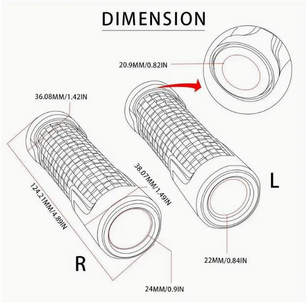 Premium CNC 22MM Motorcycle Handlebar Grips