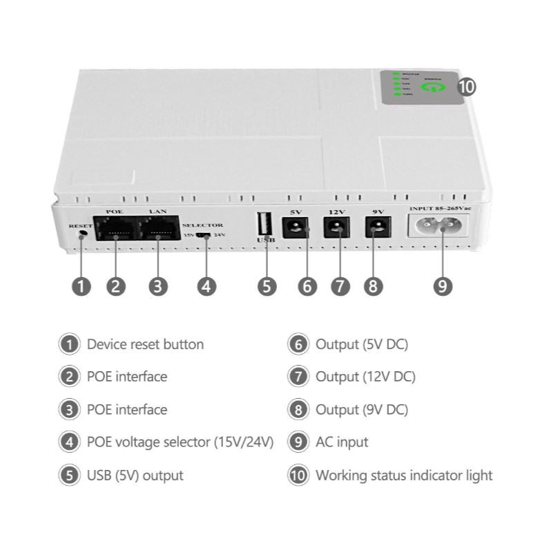 Tangka TG-119 Mini DC 8800maH UPS Battery Backup For Router And Support POE 1018P