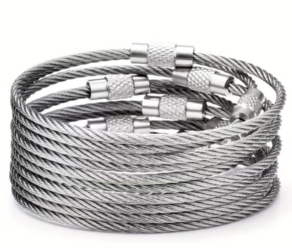 20 Pack Multicolor Stainless Steel Wire Loop Keychains