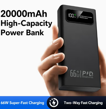 20 000mAh Portable Charger Power Bank with LCD Display & USB-C Fast Charging