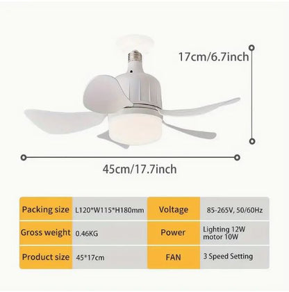 23Watt Screw Socket Fan E26/E27 Base Fan Light and Remote LED